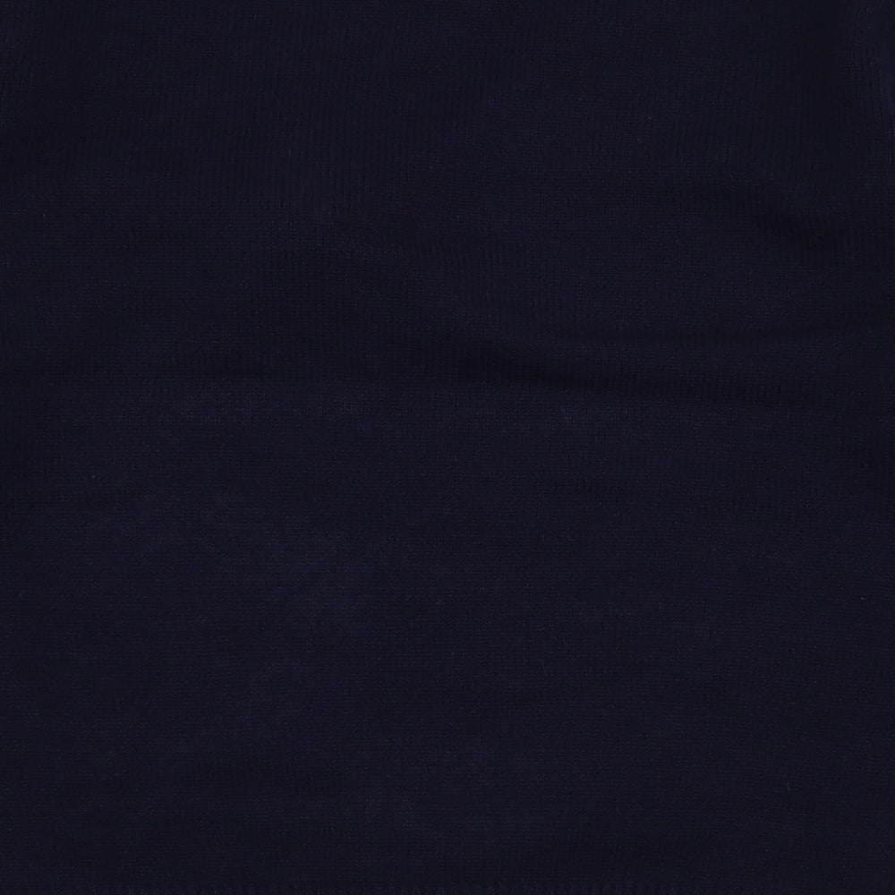 Thread Family Mens Blue Round Neck  Acrylic Pullover Jumper Size L   - Snowman Christmas
