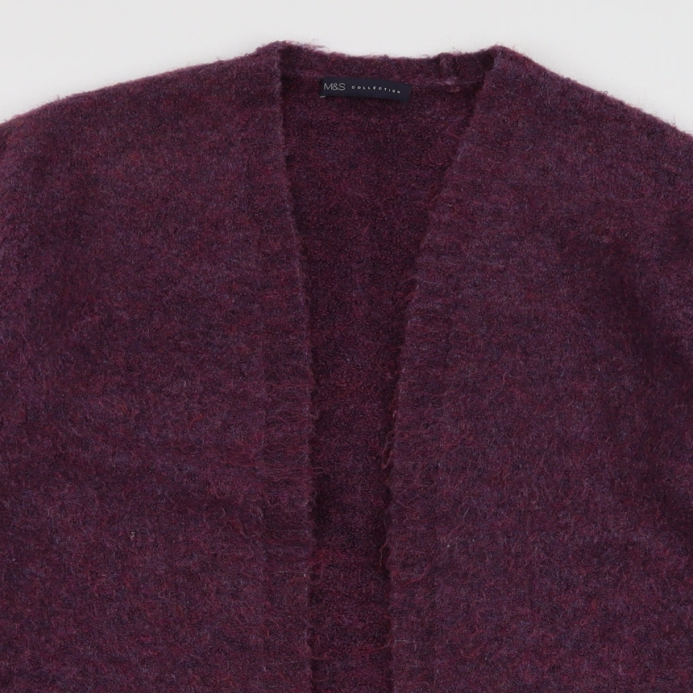 Marks and Spencer Womens Purple V-Neck  Acrylic Cardigan Jumper Size M