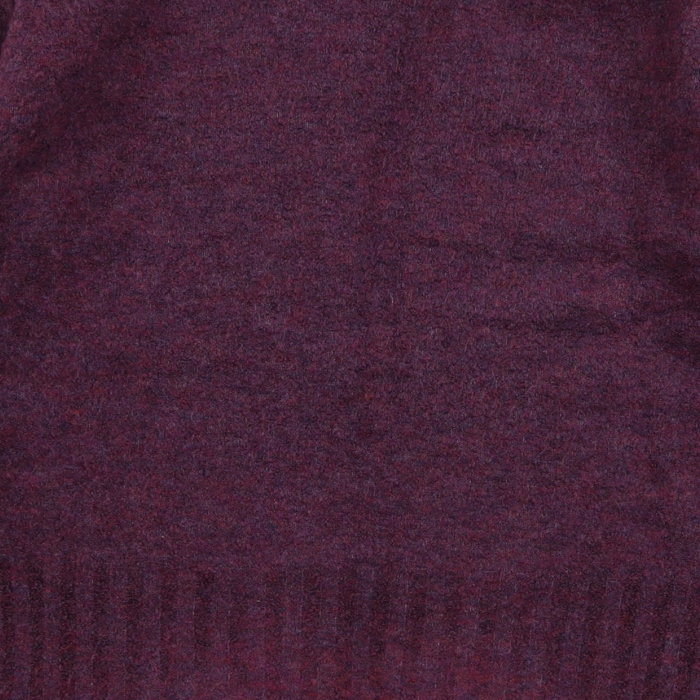 Marks and Spencer Womens Purple V-Neck  Acrylic Cardigan Jumper Size M