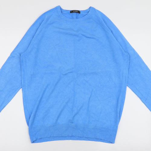 Dunnes Stores Mens Blue Round Neck  Viscose Pullover Jumper Size L