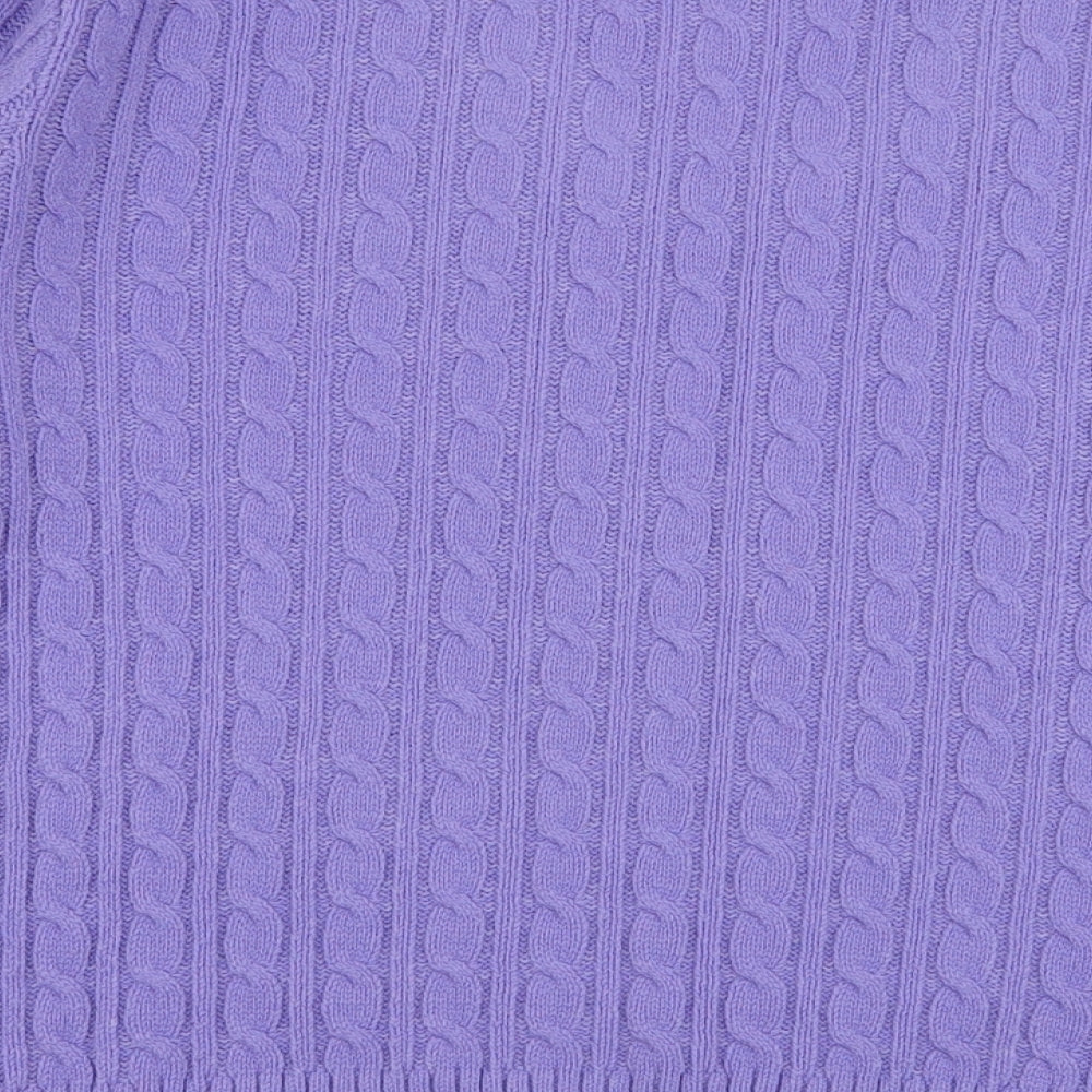 Paco Boutique Womens Purple V-Neck  Acrylic Pullover Jumper Size 14