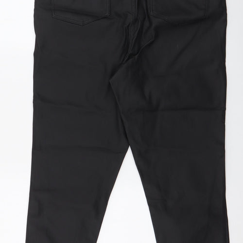 New Look Womens Black  Viscose Skinny Jeans Size 22 L29 in Slim Zip - Faux leather