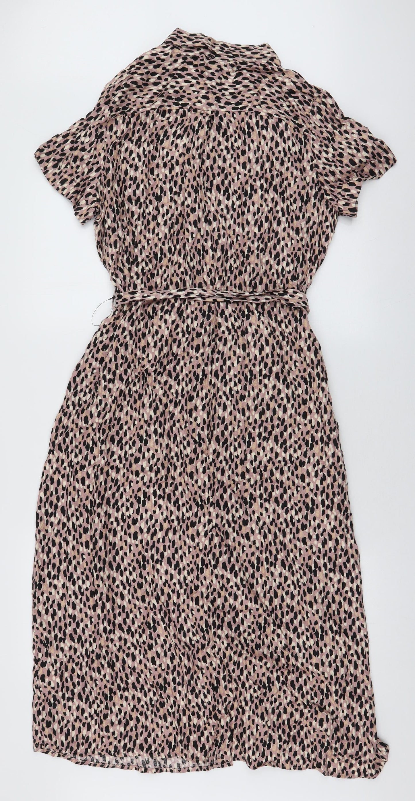 NEXT Womens Multicoloured Animal Print Viscose Maxi  Size 12  Collared Button