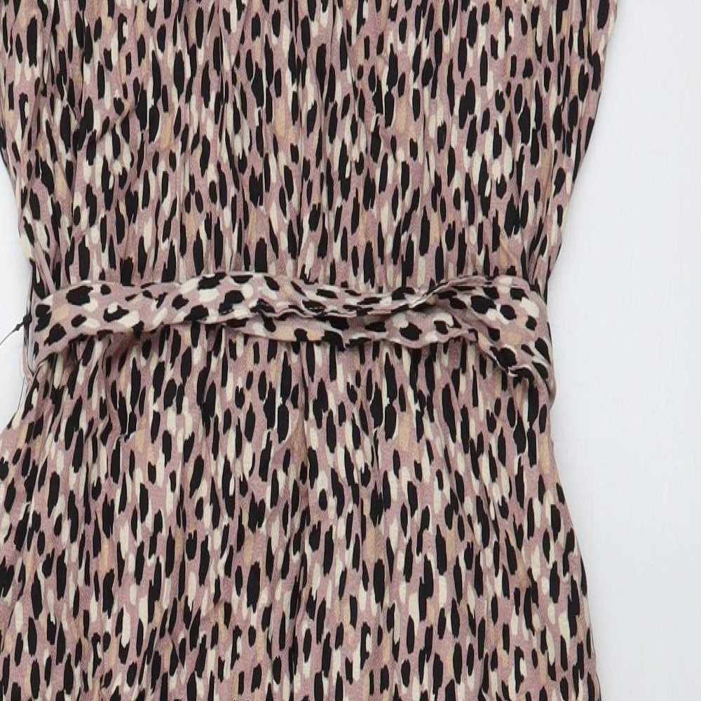 NEXT Womens Multicoloured Animal Print Viscose Maxi  Size 12  Collared Button