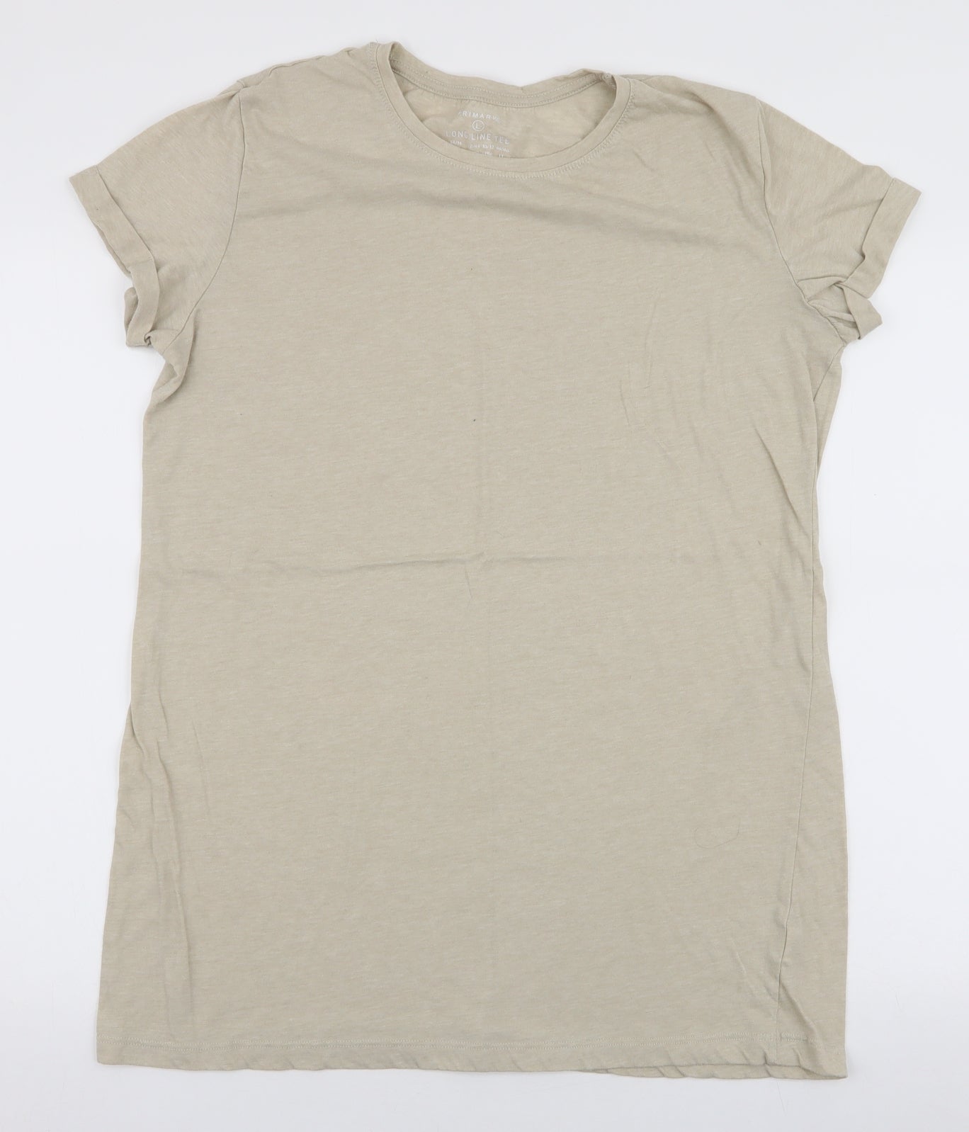 Primark Womens Green  Polyester Jersey T-Shirt Size L Round Neck