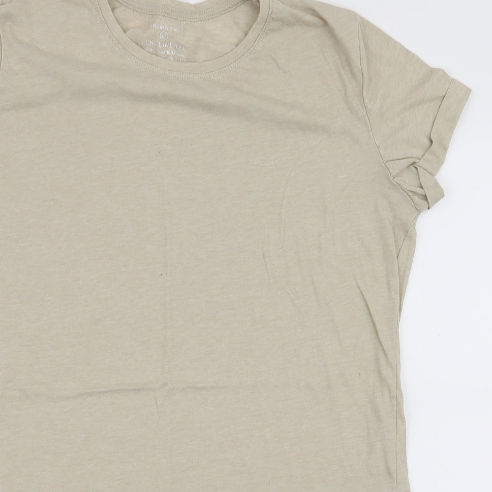 Primark Womens Green  Polyester Jersey T-Shirt Size L Round Neck