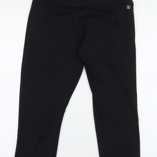 Dunnes Stores Womens Black  Polyester Capri Leggings Size M L21.5 in Slim Pullover