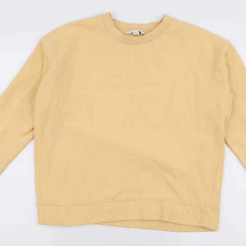 Miss Selfridge Womens Yellow  100% Cotton Pullover Sweatshirt Size M  Pullover