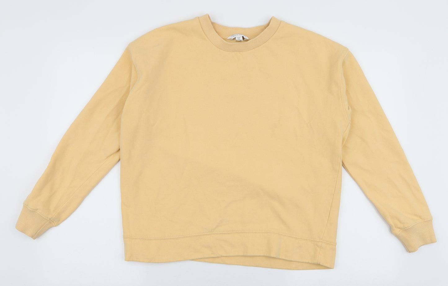 Miss Selfridge Womens Yellow  100% Cotton Pullover Sweatshirt Size M  Pullover