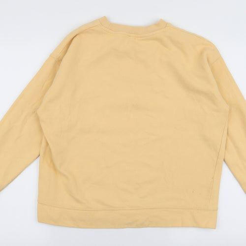 Miss Selfridge Womens Yellow  100% Cotton Pullover Sweatshirt Size M  Pullover
