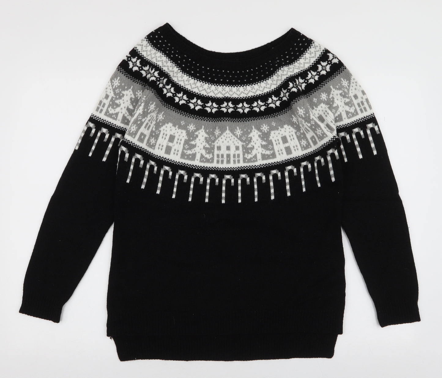 NEXT Womens Multicoloured Boat Neck Fair Isle Polyester Pullover Jumper Size 14   - Christmas Jumper