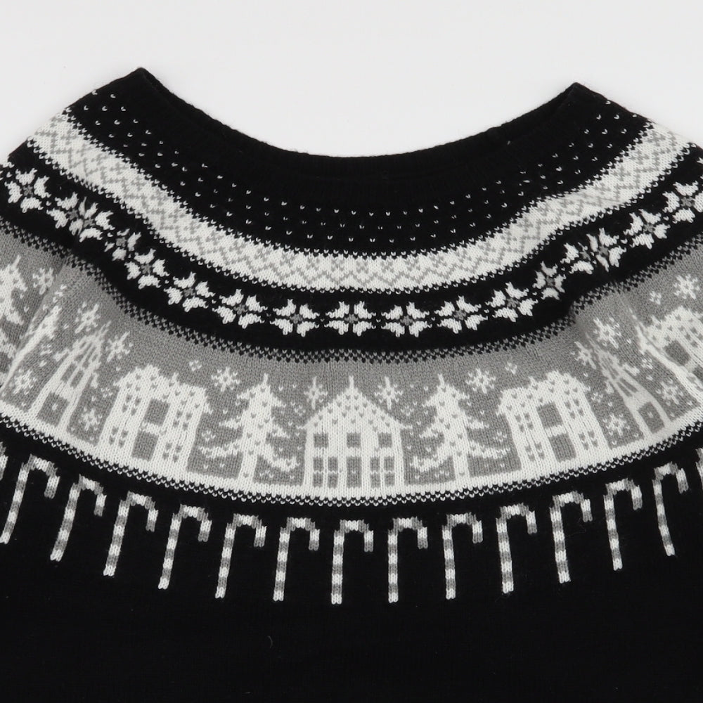 NEXT Womens Multicoloured Boat Neck Fair Isle Polyester Pullover Jumper Size 14   - Christmas Jumper