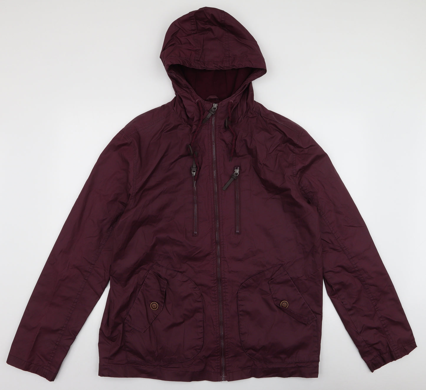 Brave Soul Mens Red   Parka Jacket Size XL  Zip