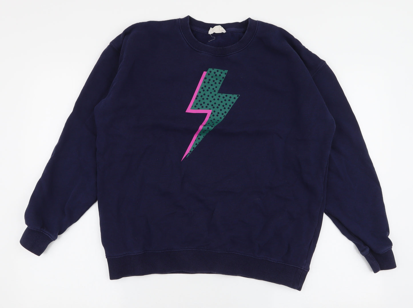 Sugarhill Womens Blue  100% Cotton Pullover Sweatshirt Size 16  Pullover - Lightning bolt
