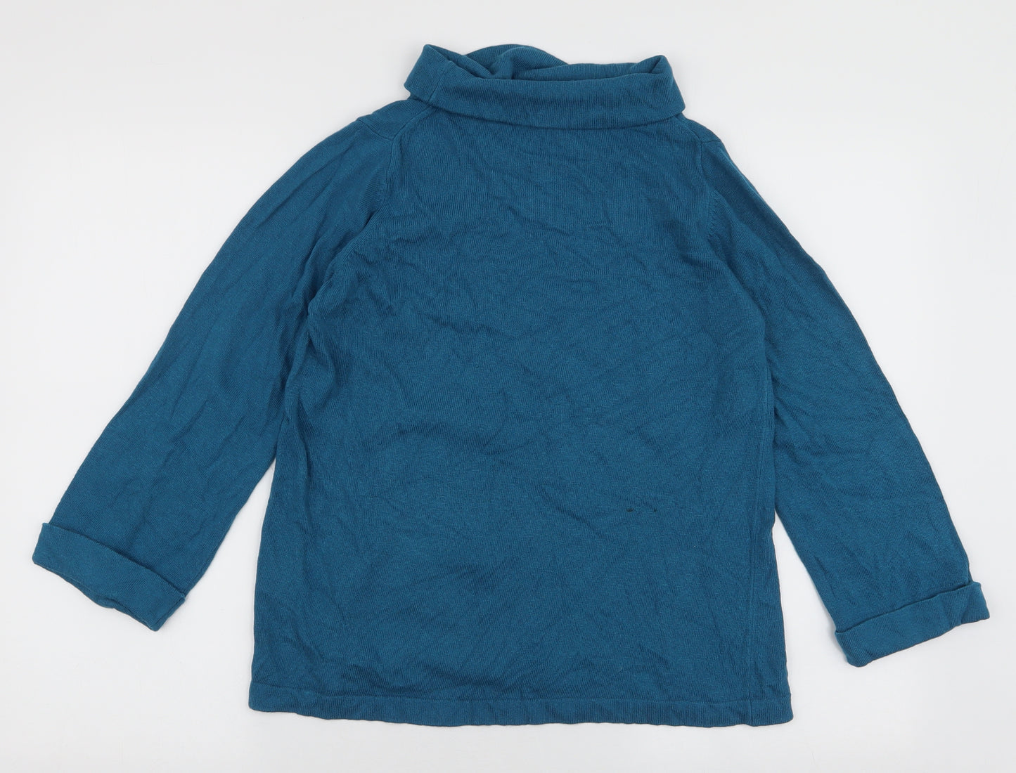 Boden Womens Blue Roll Neck  Cotton Pullover Jumper Size 14