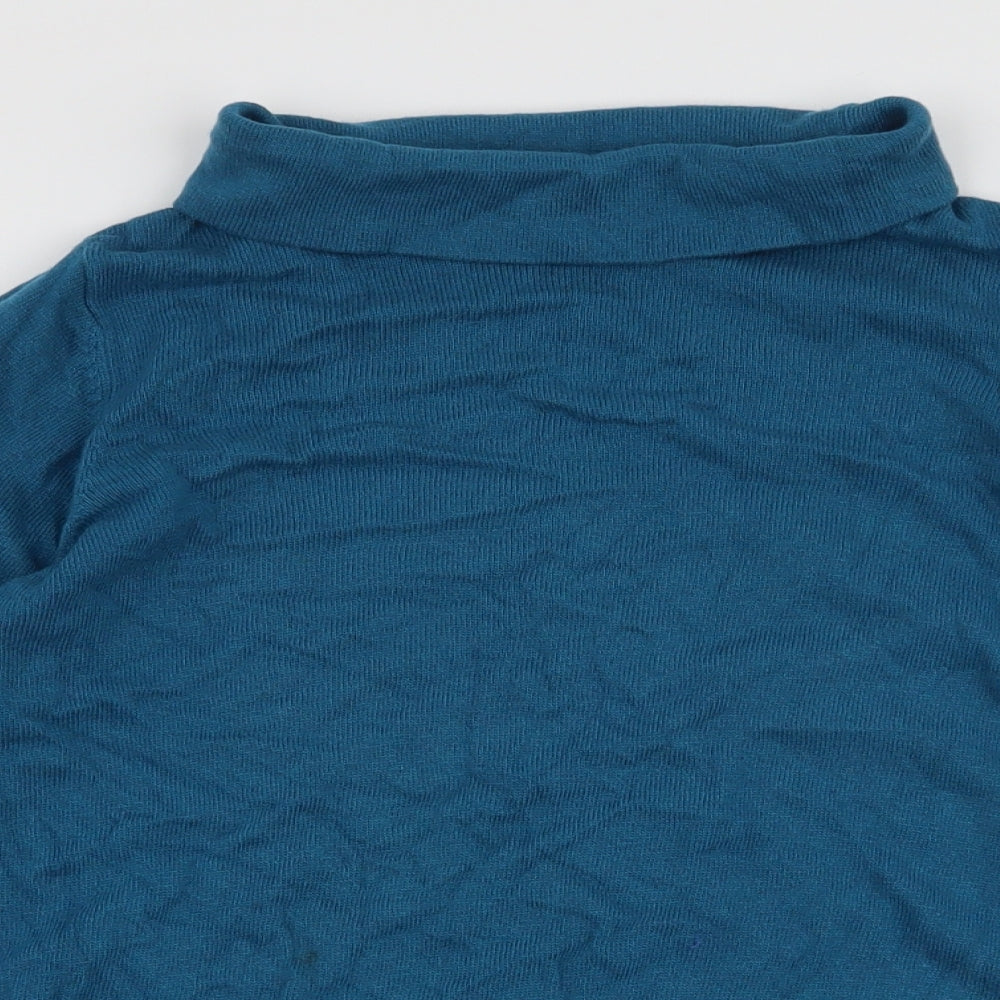 Boden Womens Blue Roll Neck  Cotton Pullover Jumper Size 14