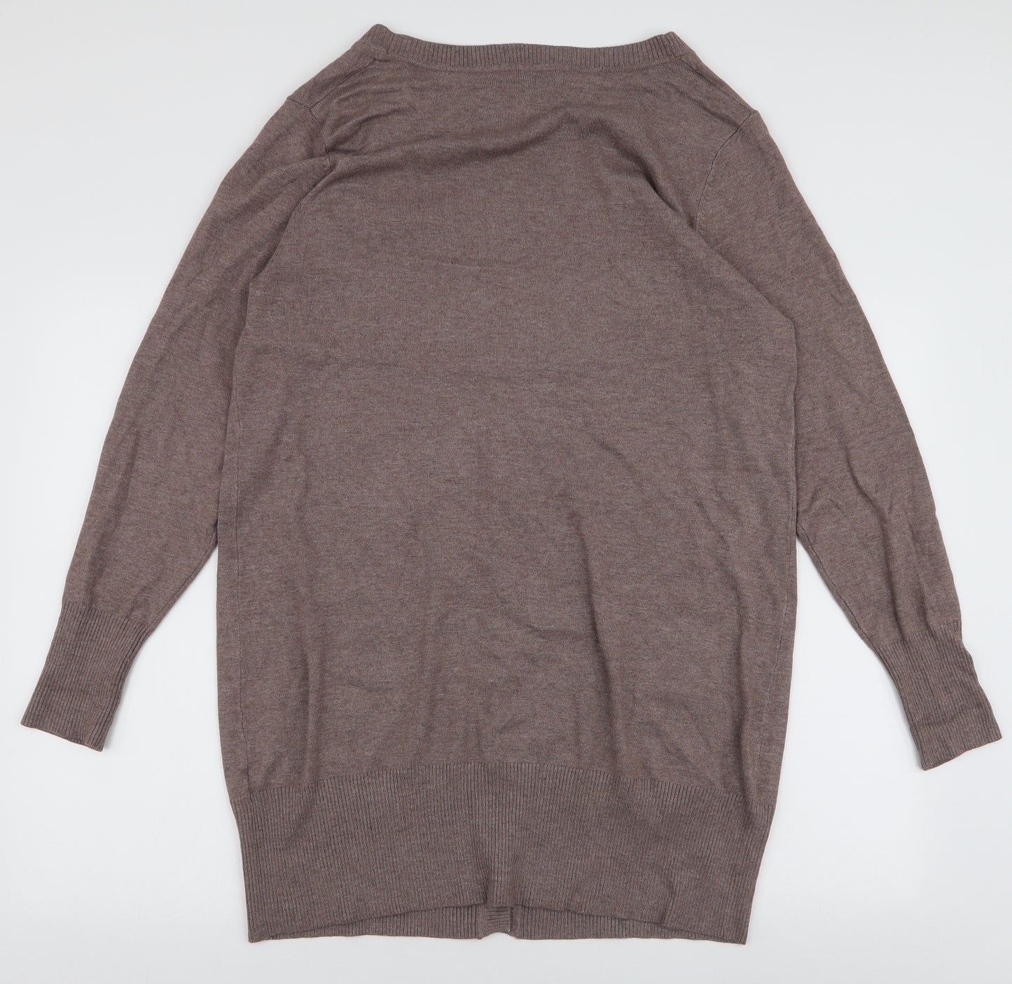 TU Womens Brown V-Neck  Viscose Cardigan Jumper Size 20