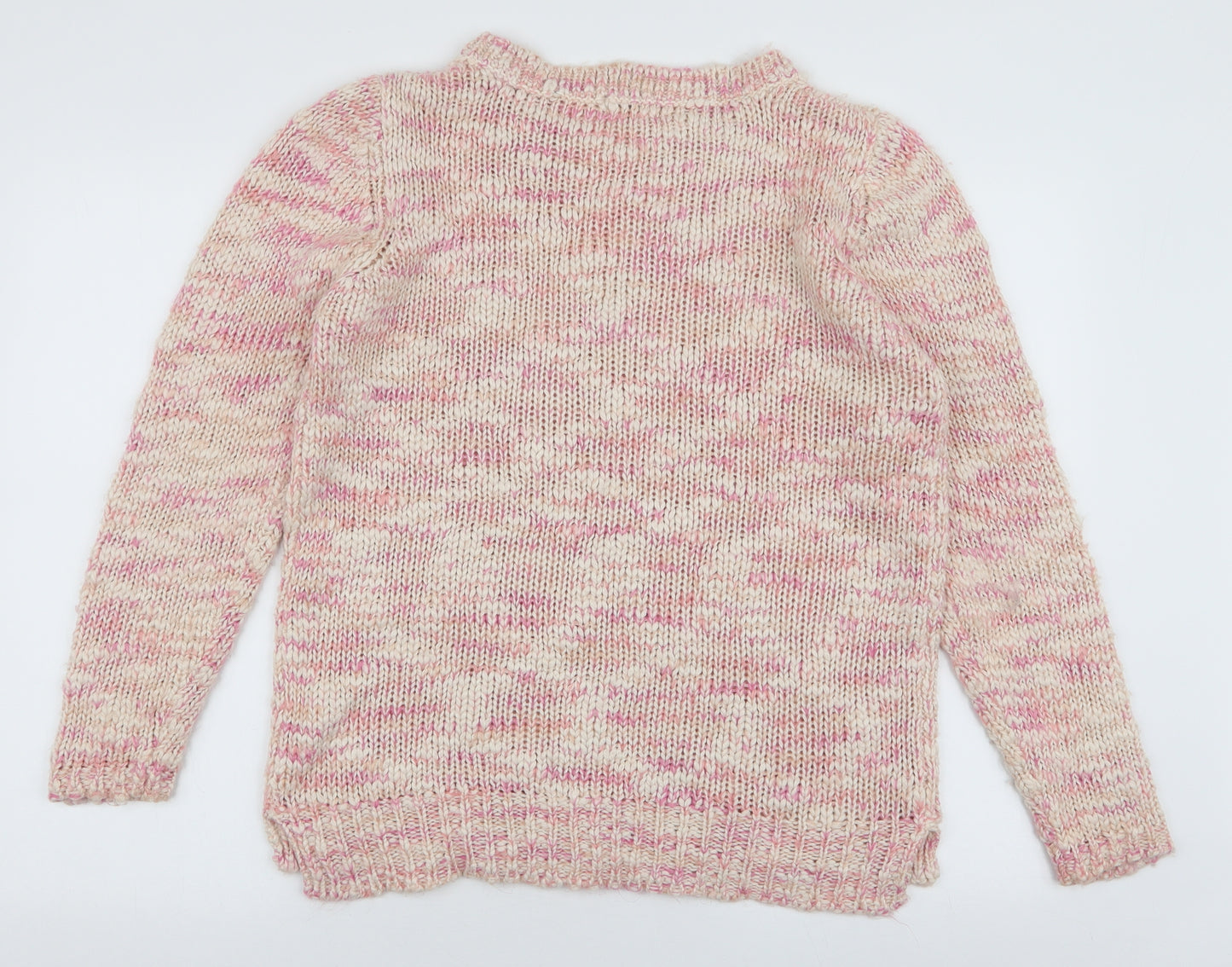 F&F Womens Pink Round Neck  Acrylic Pullover Jumper Size 14