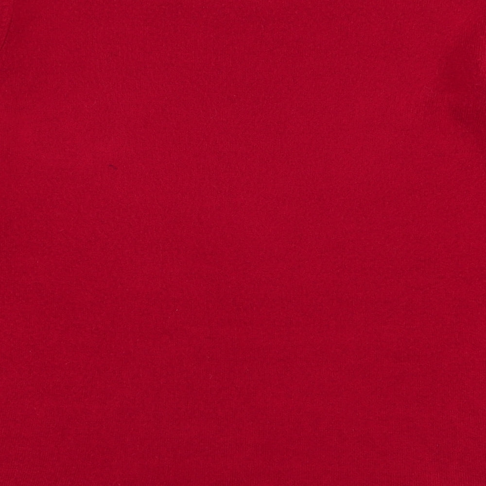 Maine Womens Red Round Neck  Acrylic Pullover Jumper Size 12