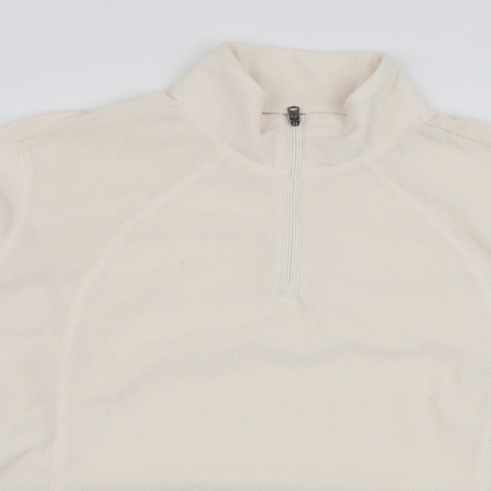 Columbus  Womens Ivory  Polyester Pullover Sweatshirt Size XL  Zip