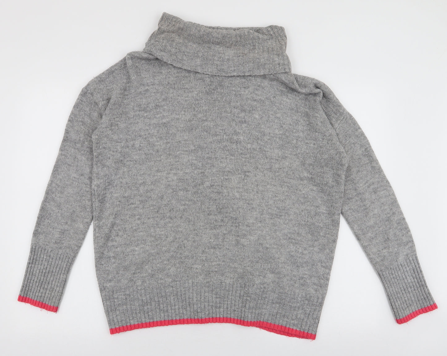 NEXT Womens Grey Roll Neck  Acrylic Pullover Jumper Size M