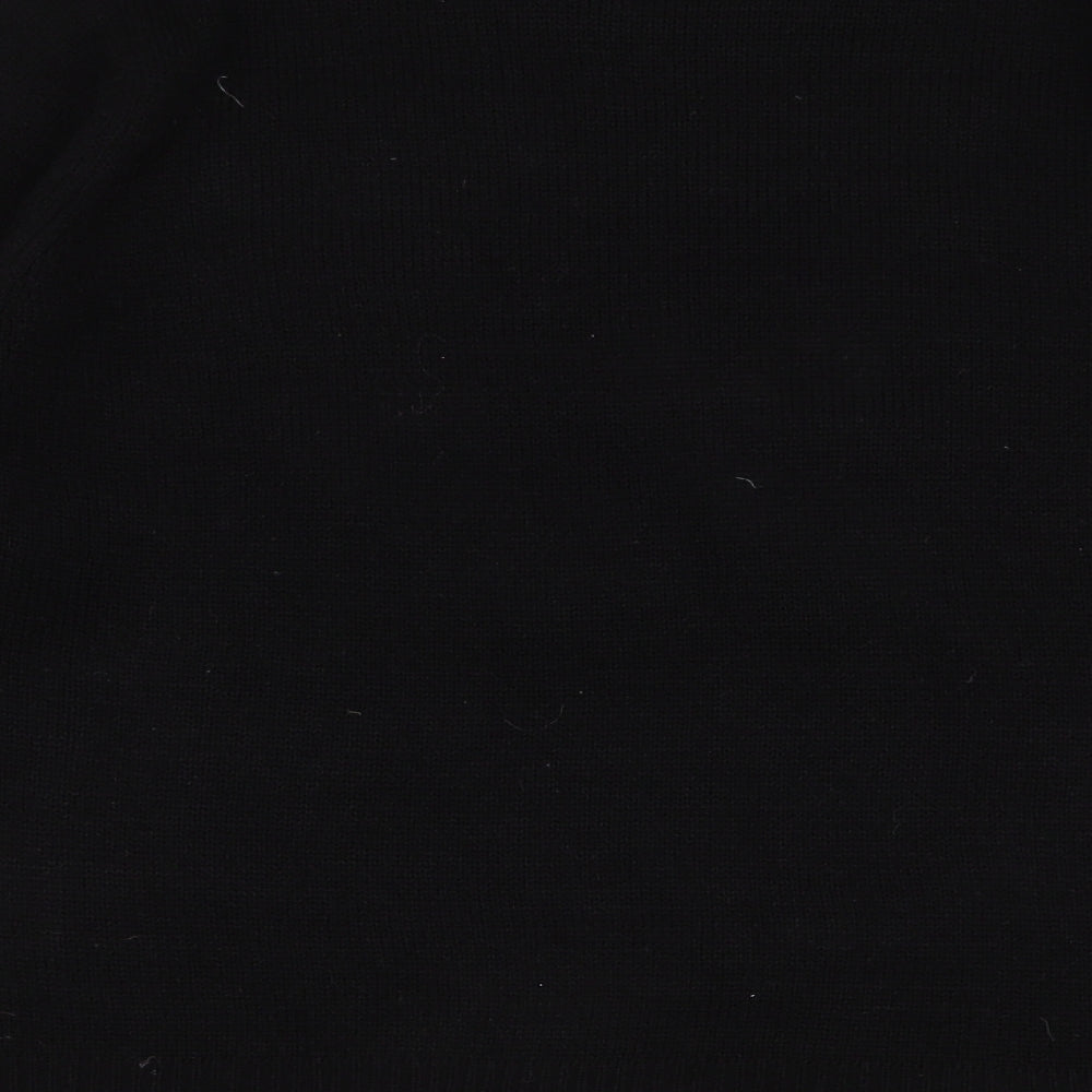 Brave Soul Womens Black Round Neck  Acrylic Pullover Jumper Size 14   - Bird
