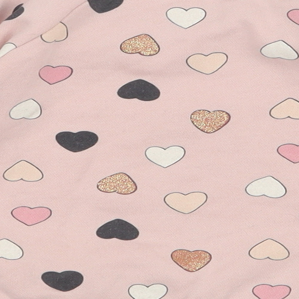 Primark Girls Pink  Cotton Pullover Jumper Size 12-18 Months  Pullover - Hearts