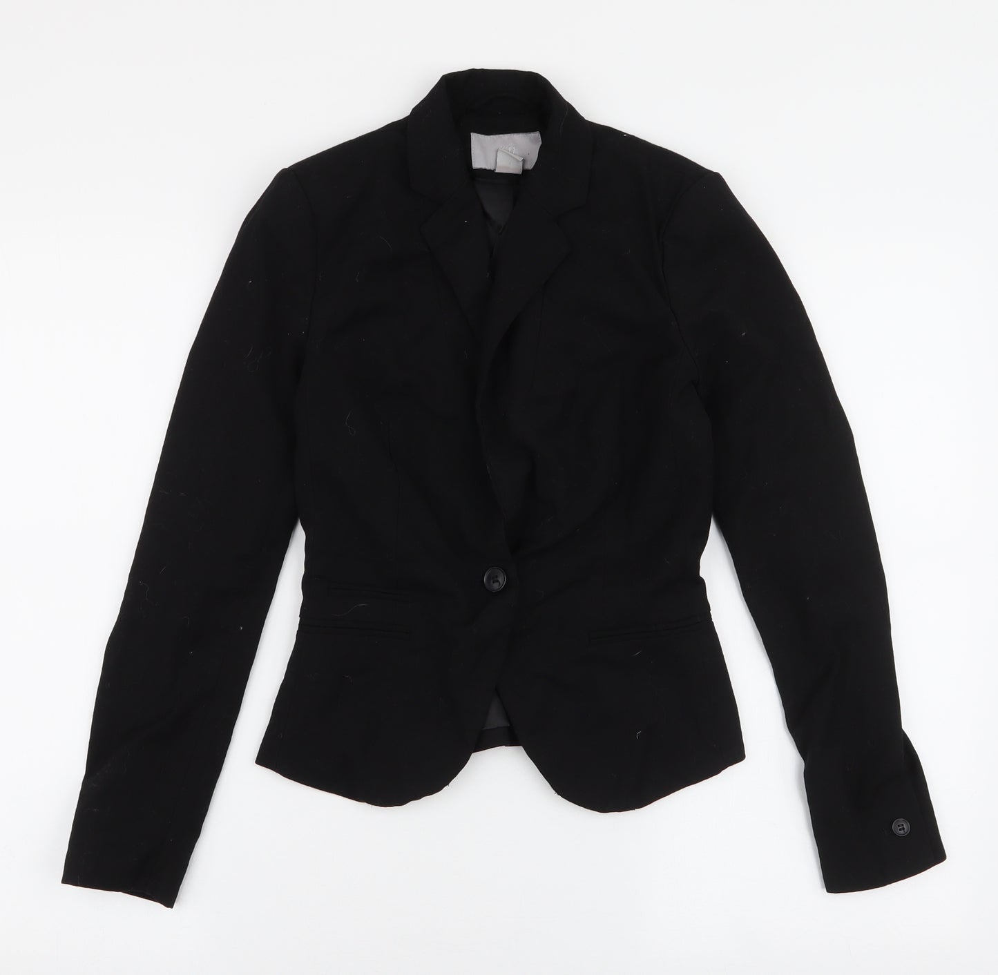 H&M Womens Black   Jacket Blazer Size 4  Button