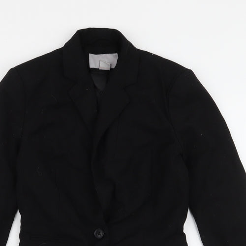 H&M Womens Black   Jacket Blazer Size 4  Button