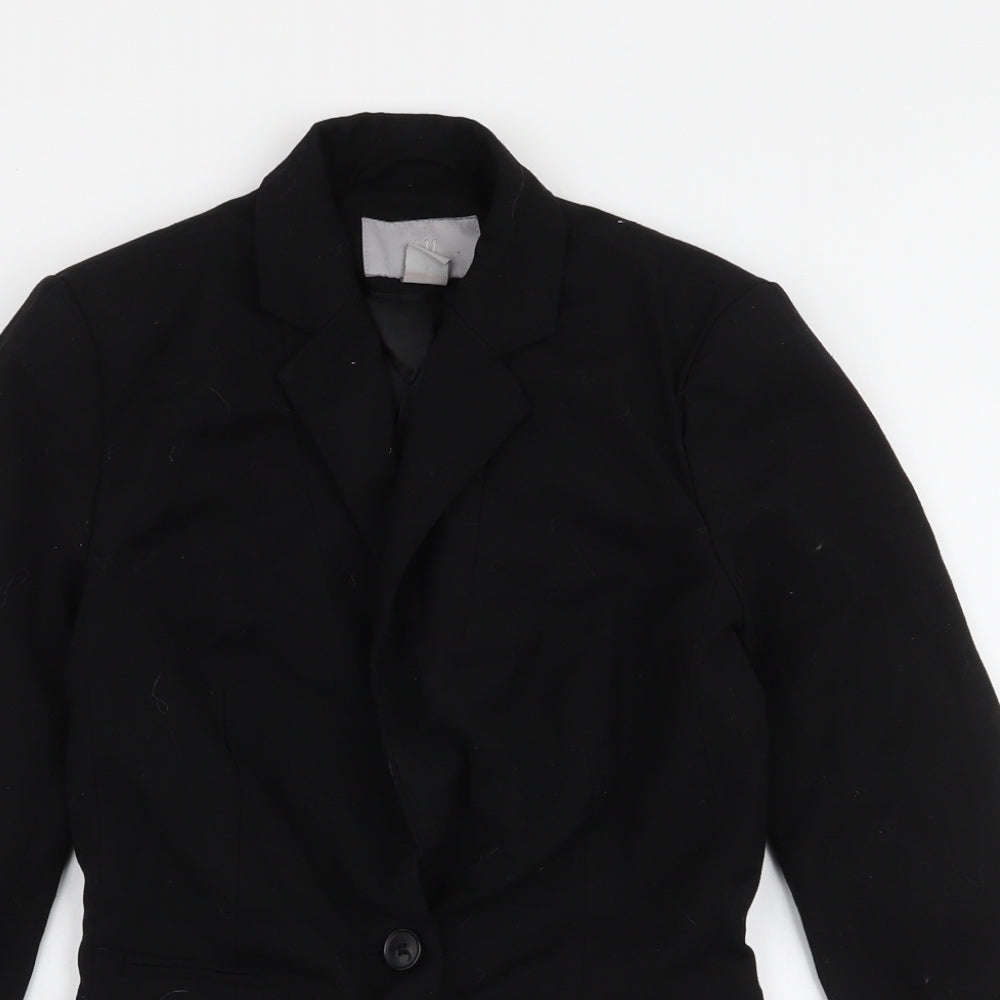 H&M Womens Black   Jacket Blazer Size 4  Button