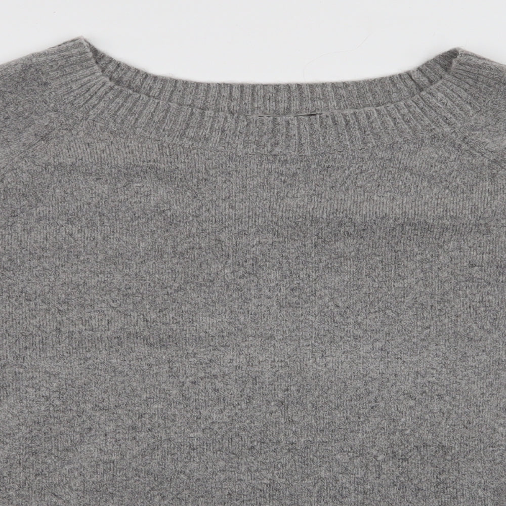 Dorothy Perkins Womens Grey Round Neck  Acrylic Pullover Jumper Size 16