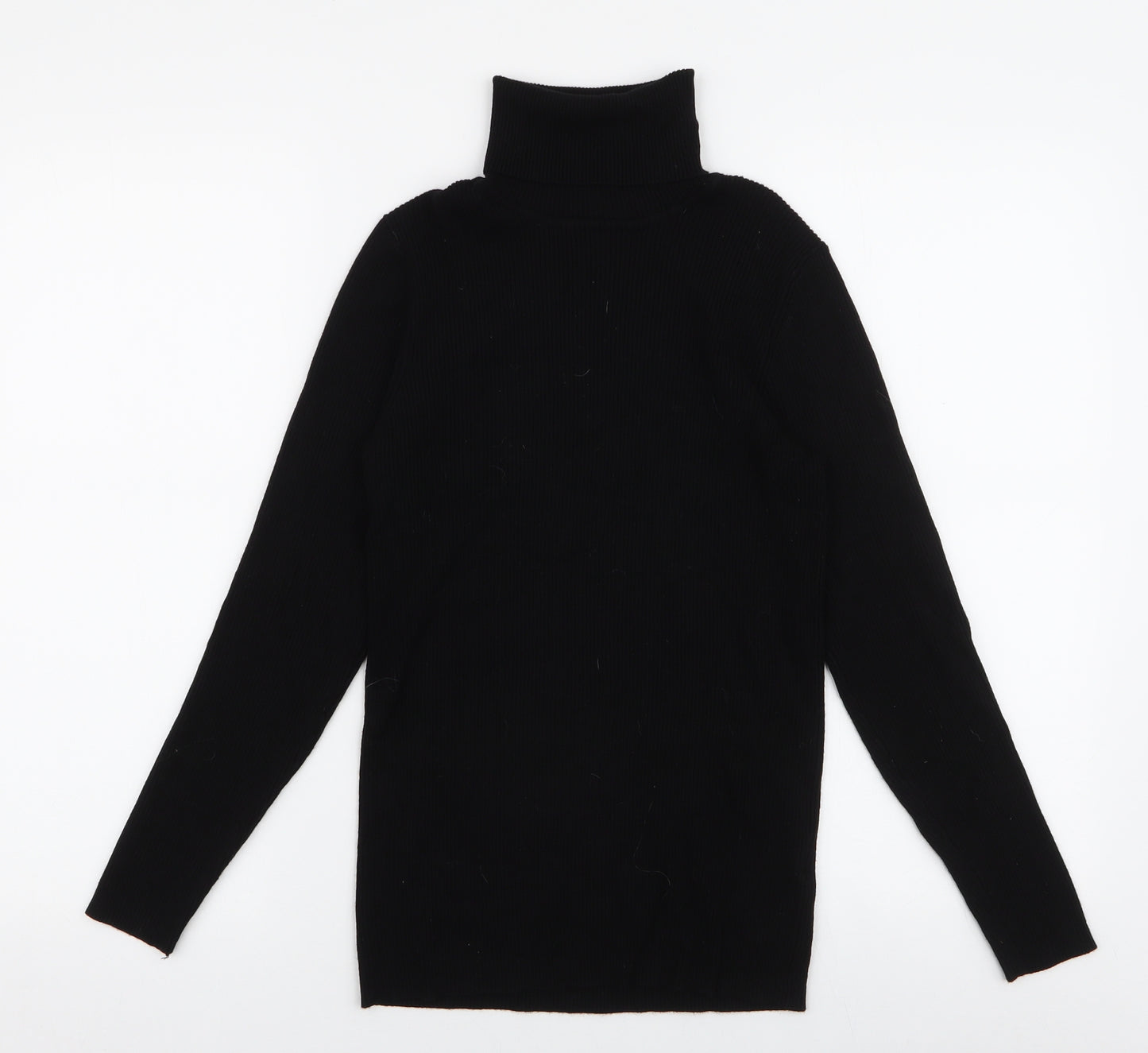 Oasis Womens Black Roll Neck  Viscose Pullover Jumper Size M