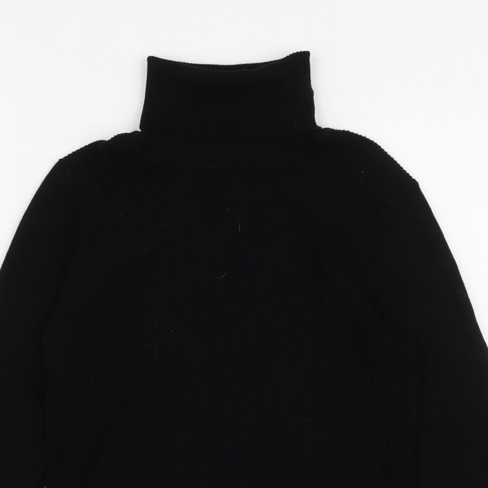 Oasis Womens Black Roll Neck  Viscose Pullover Jumper Size M