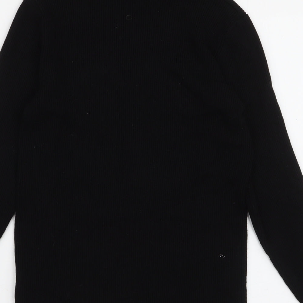Oasis Womens Black Roll Neck  Viscose Pullover Jumper Size M