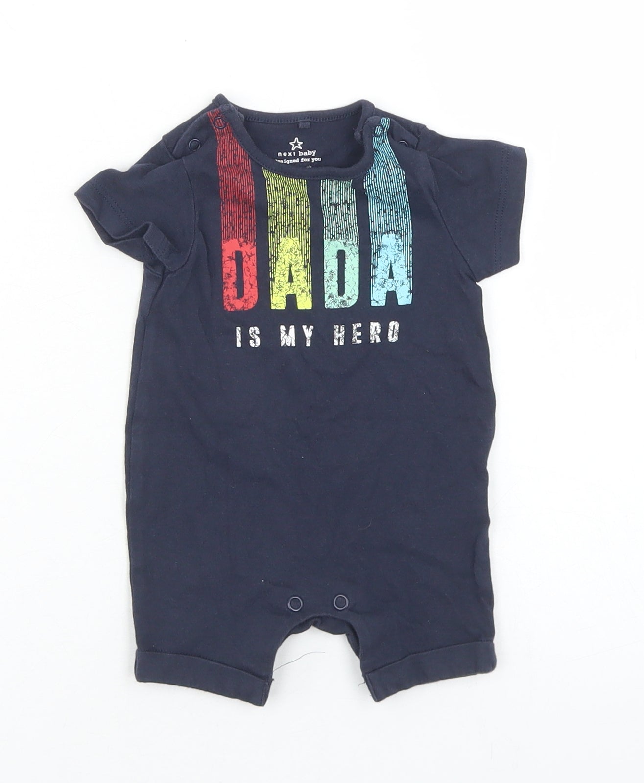 NEXT Boys Blue  Cotton Romper One-Piece Size Newborn  Snap - Up to 1 Month