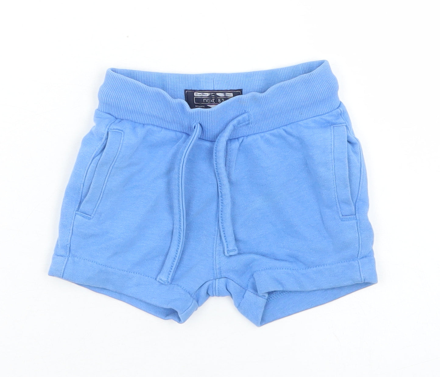 NEXT Boys Blue  Cotton Cropped Trousers Size 6-9 Months  Drawstring