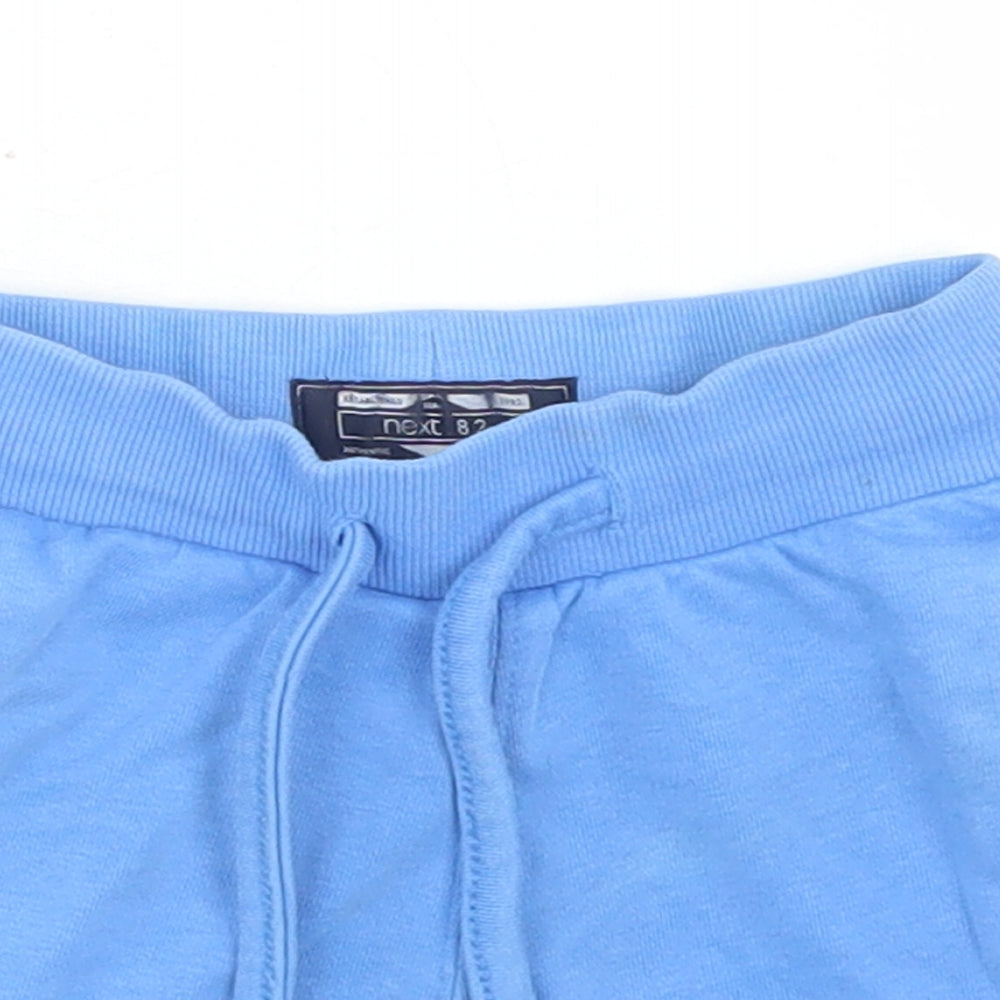 NEXT Boys Blue  Cotton Cropped Trousers Size 6-9 Months  Drawstring