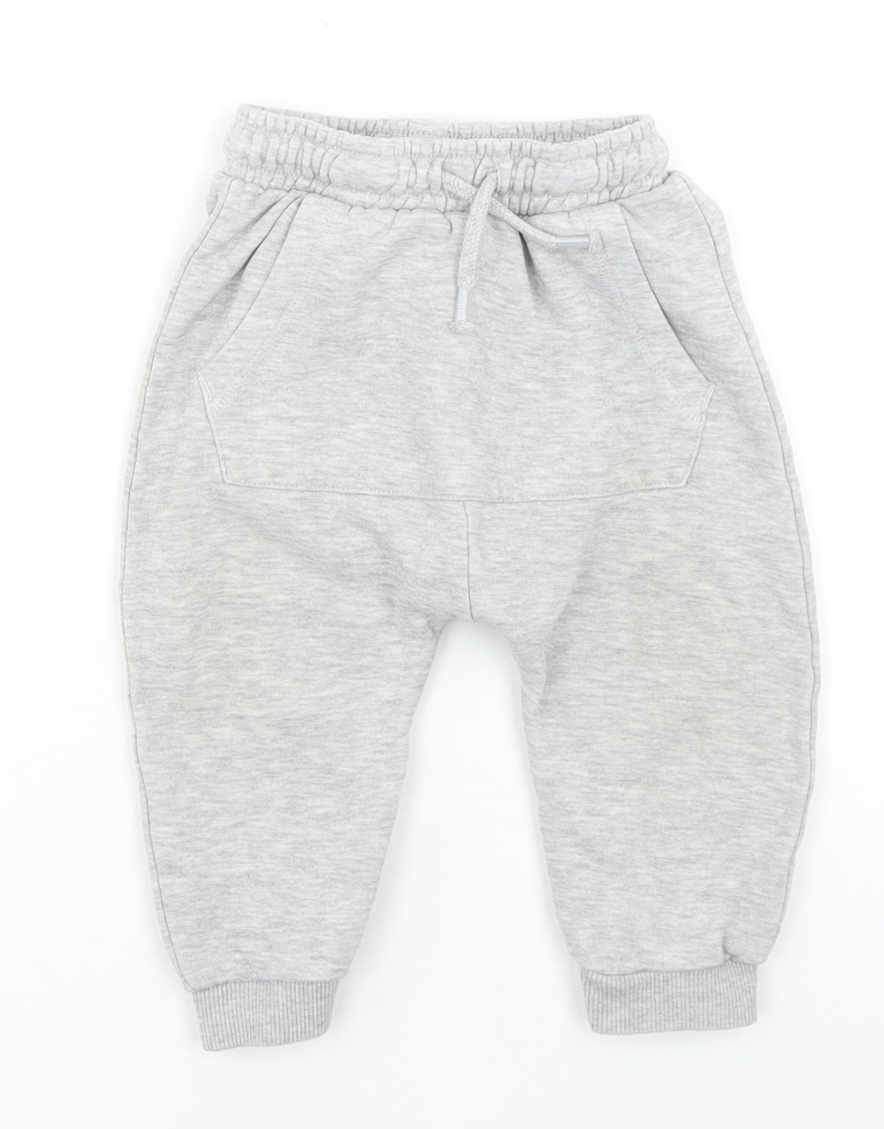 George Boys Grey  Cotton Jogger Trousers Size 12-18 Months  Drawstring
