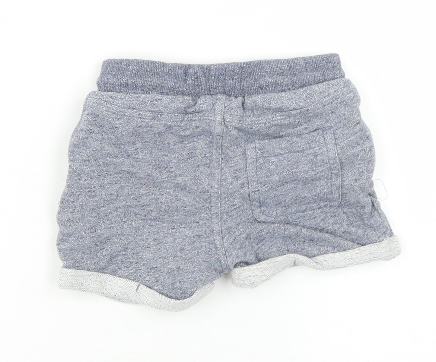 Marks and Spencer Boys Blue  Cotton Cropped Trousers Size 18 Months  Drawstring