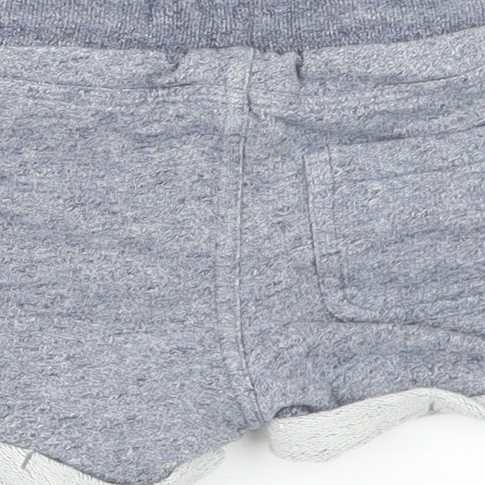 Marks and Spencer Boys Blue  Cotton Cropped Trousers Size 18 Months  Drawstring