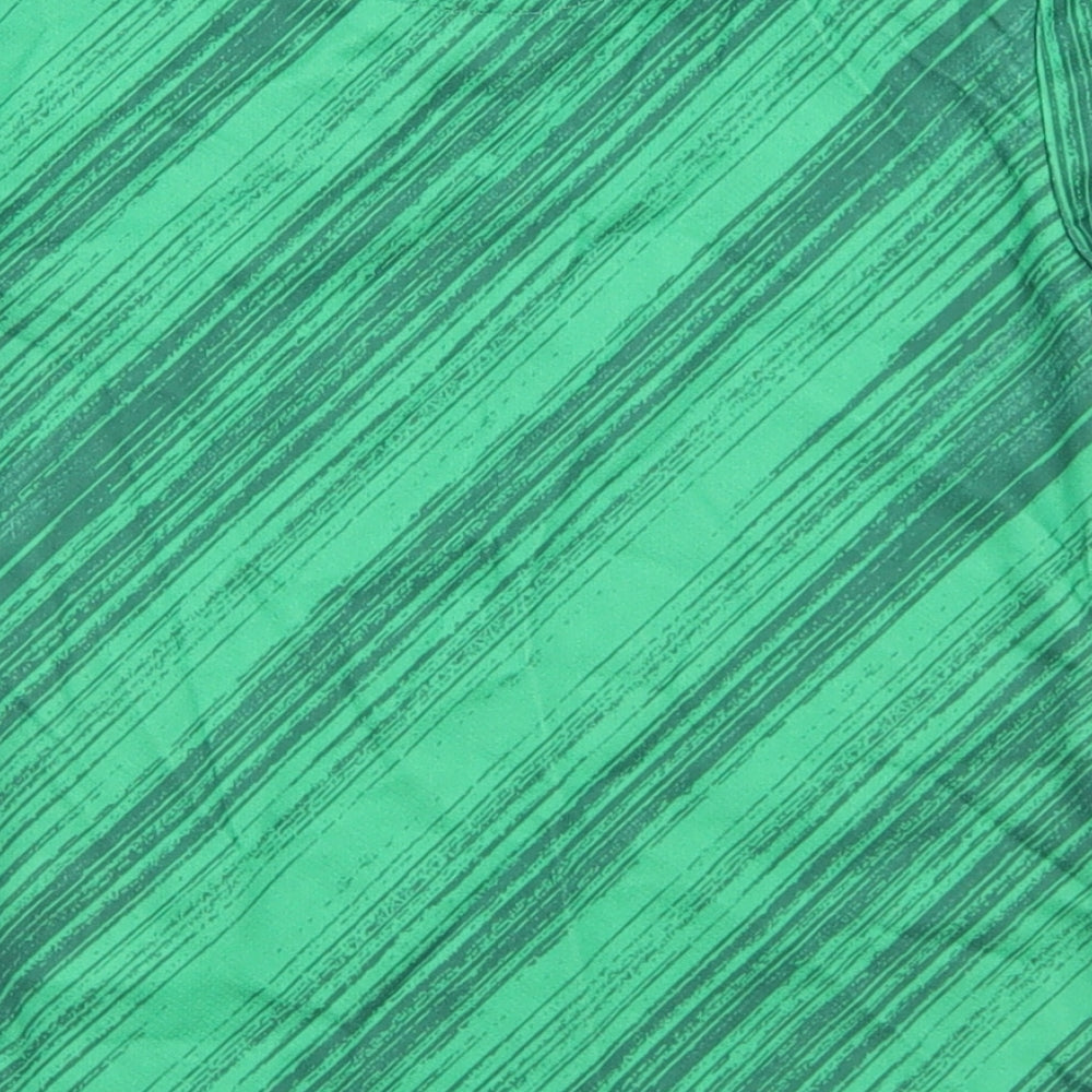 adidas Boys Green Striped Polyester Basic T-Shirt Size 3-4 Years V-Neck  - Northern Ireland Irish Football