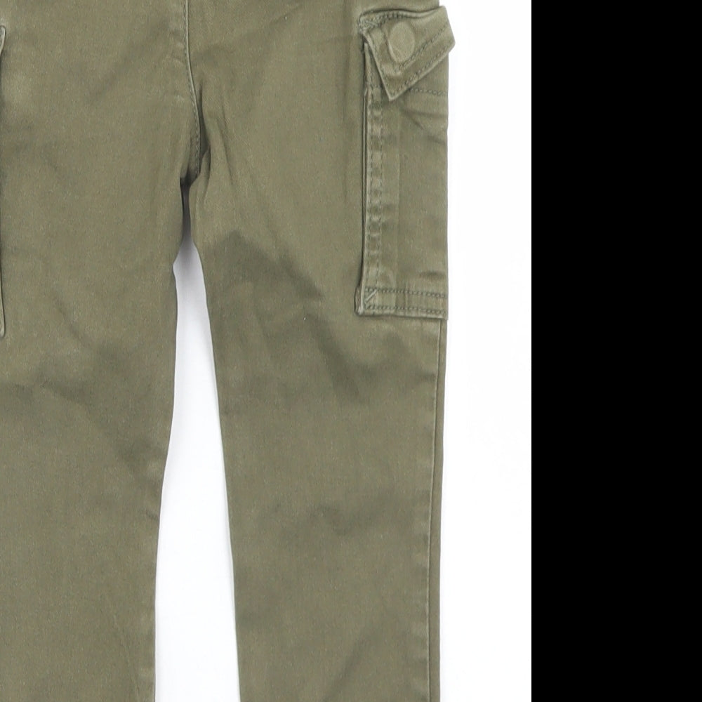 River Island Boys Green  Cotton Cargo Trousers Size 3-4 Years  Regular Drawstring