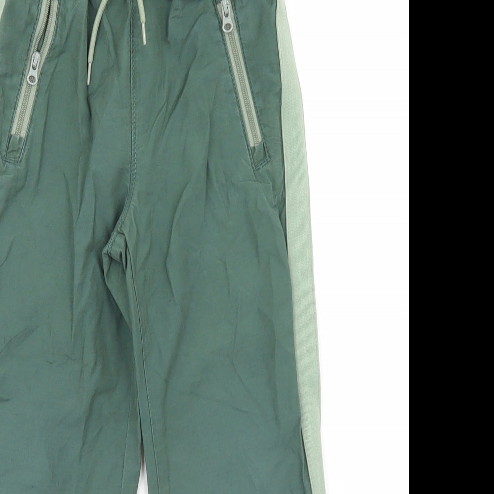 Gap Boys Green  Cotton Windbreaker Trousers Size 4 Years  Regular Drawstring