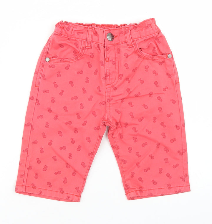 Dunnes Stores Boys Pink Geometric Cotton Chino Shorts Size 3-4 Years Regular - Pineapple Print