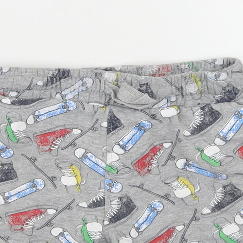 Urban Rascals Boys Grey Geometric Cotton Sweat Shorts Size 3 Years  Regular Drawstring - Skateboards