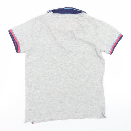 TU Boys Grey  Cotton Basic Polo Size 7 Years Collared Button