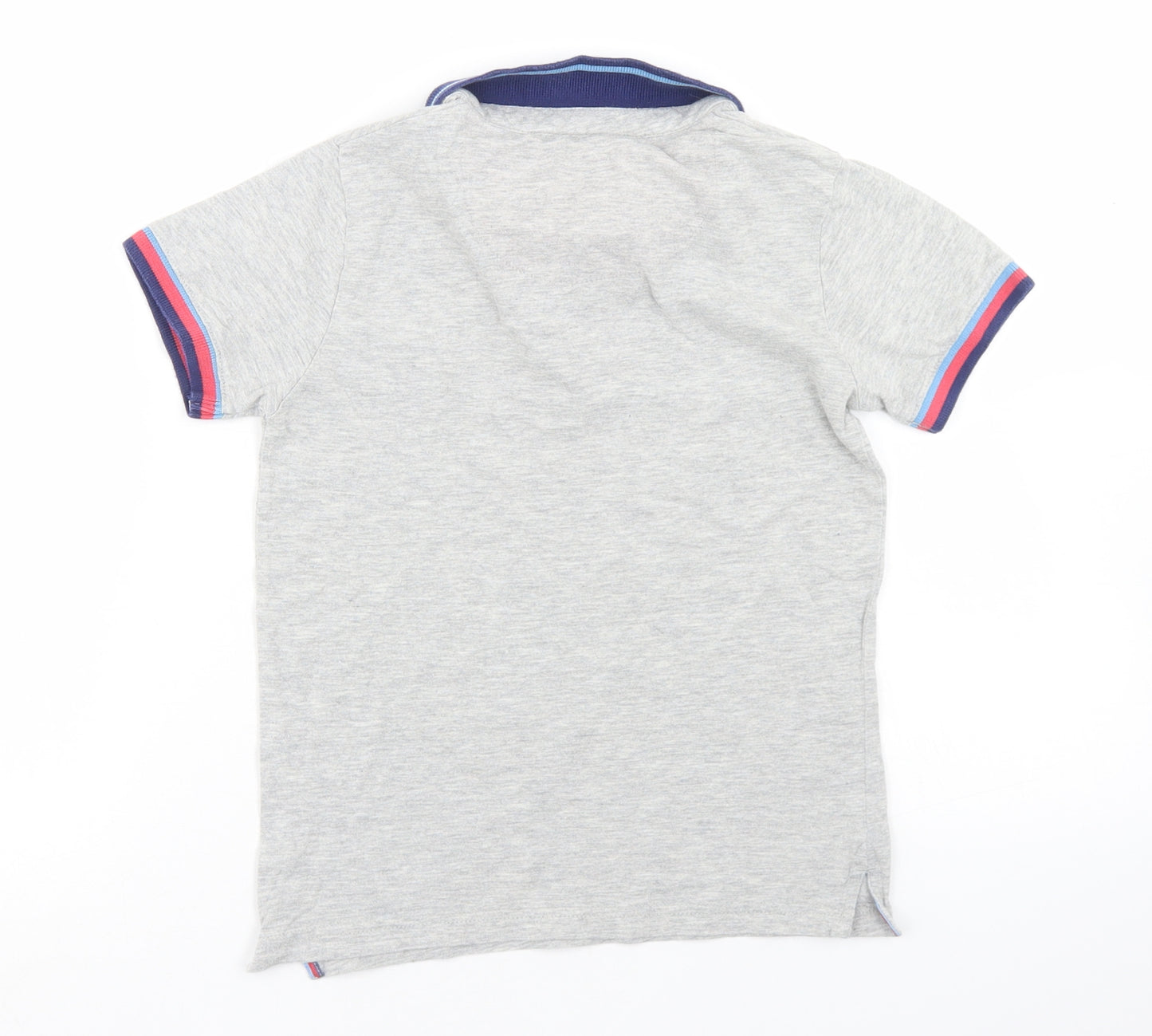 TU Boys Grey  Cotton Basic Polo Size 7 Years Collared Button