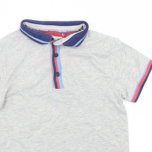 TU Boys Grey  Cotton Basic Polo Size 7 Years Collared Button
