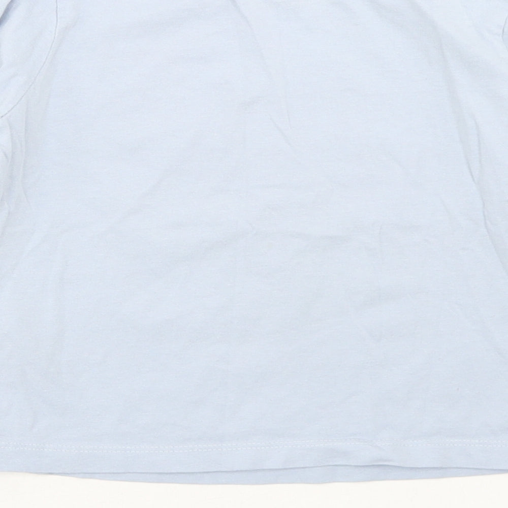 Primark Girls Blue  Cotton Basic T-Shirt Size 7-8 Years Crew Neck  - Dance