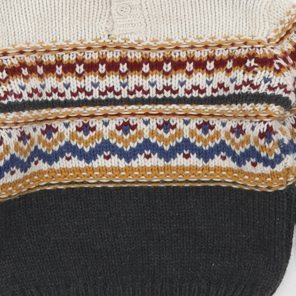 Matalan Boys Multicoloured Fair Isle Acrylic Pullover Jumper Size 12-18 Months  Button